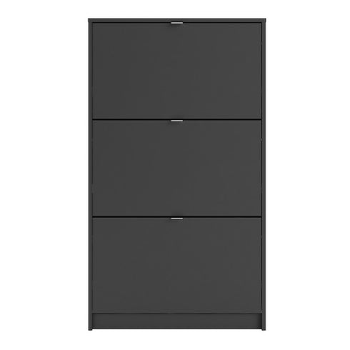Shoes Shoe cabinet w. 3 tilting doors and 2 layers